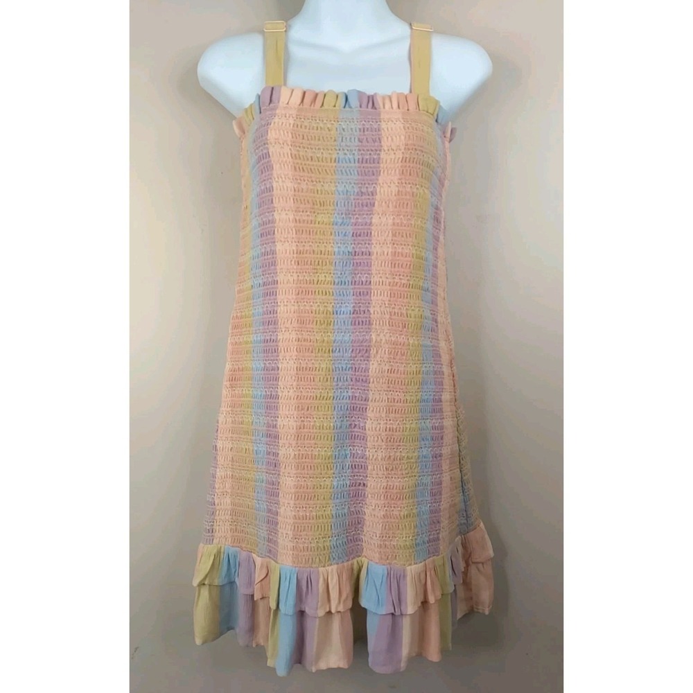 American‎ Eagle Women Colorful Elastic Bodycon Ruffled Hem Short Dress Size S